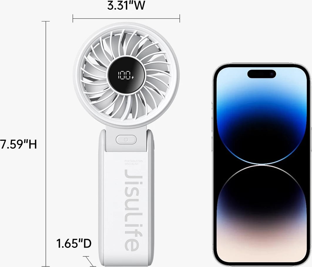 Ventilator dore Jisulife Life7, 3600mAh, USB-C, Gri