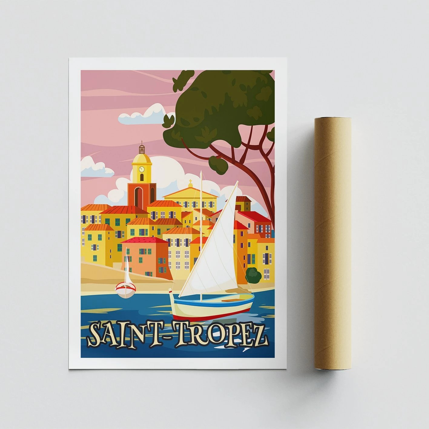 Poster A3 Saint Tropez, shumëngjyrësh, 29.7x42cm