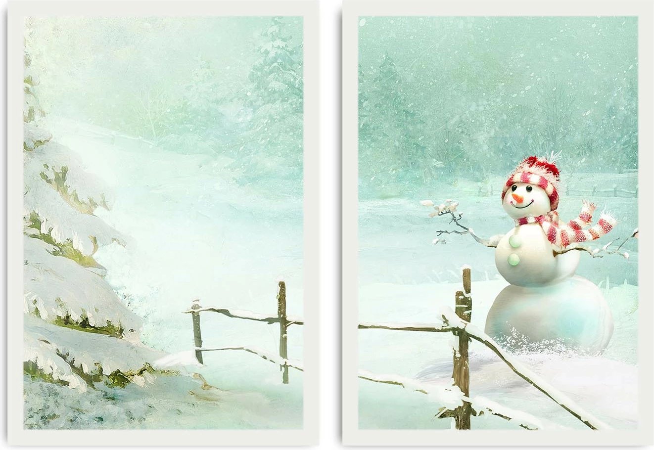 Pikturë dekorative me kornizë MDF (2 copë), Wallity, 2PBCTNOEL-01