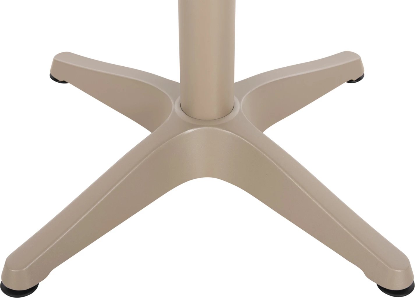 Tavolinë e rrumbullakët alumini ALEXA FH6086.04, ngjyrë shampanjë, sipërfaqe tavoline polivudi, ngjyrë natyrale, Φ60x73H cm