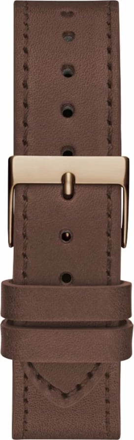 Orë dore GUESS INSIGNIA për femra, rozë gold me rrip kafe