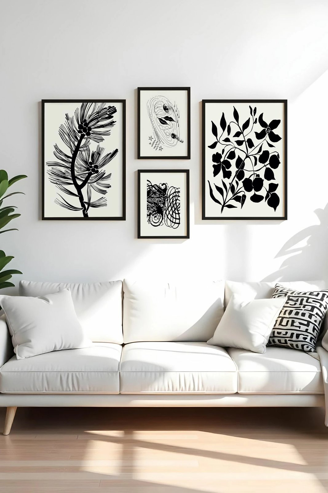 Set pikturash dekorative me kornizë MDF (4 copë), Wallity, Huhu446-S