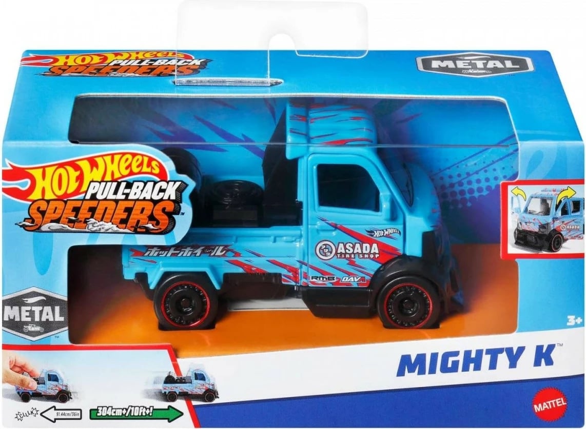 Veture lodër Hot Wheels Pull-back Speeders Muscle and Blown, 1:43, Metal, Mix