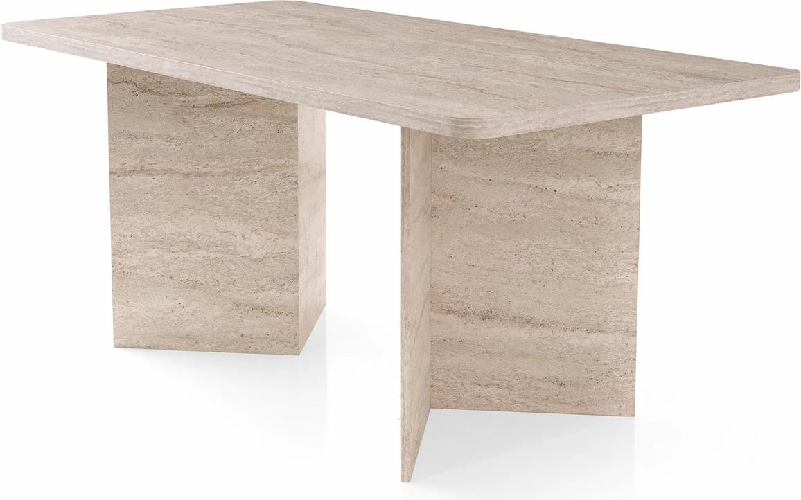Tavolinë ngrënieje Skye Decor, ngjyrë travertin, Loft - 2931