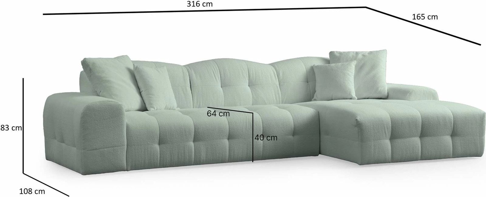 Këndare Pescara, këndore e djathtë, ngjyrë jeshile e çelët