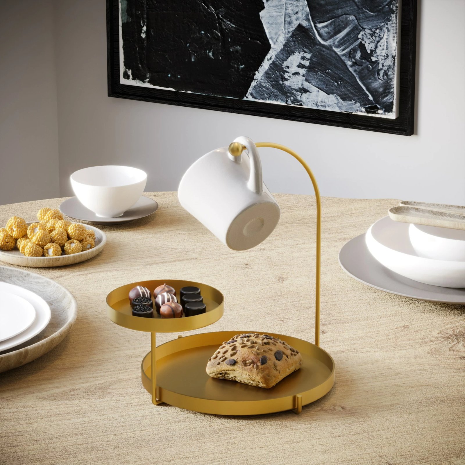 Aksesor dekorativ metalik Aberto Design Knidos-B, ngjyrë ari