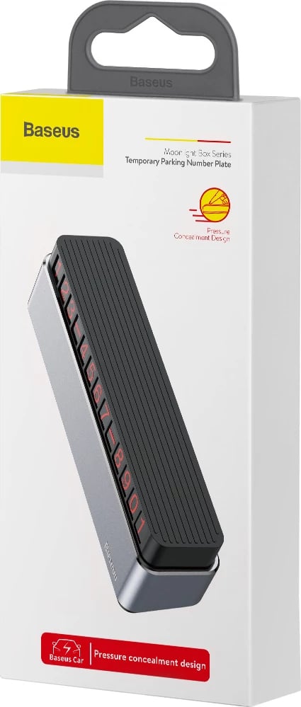 Tabelë parkimi Baseus Moonlight Box Series me numër telefoni, Gri