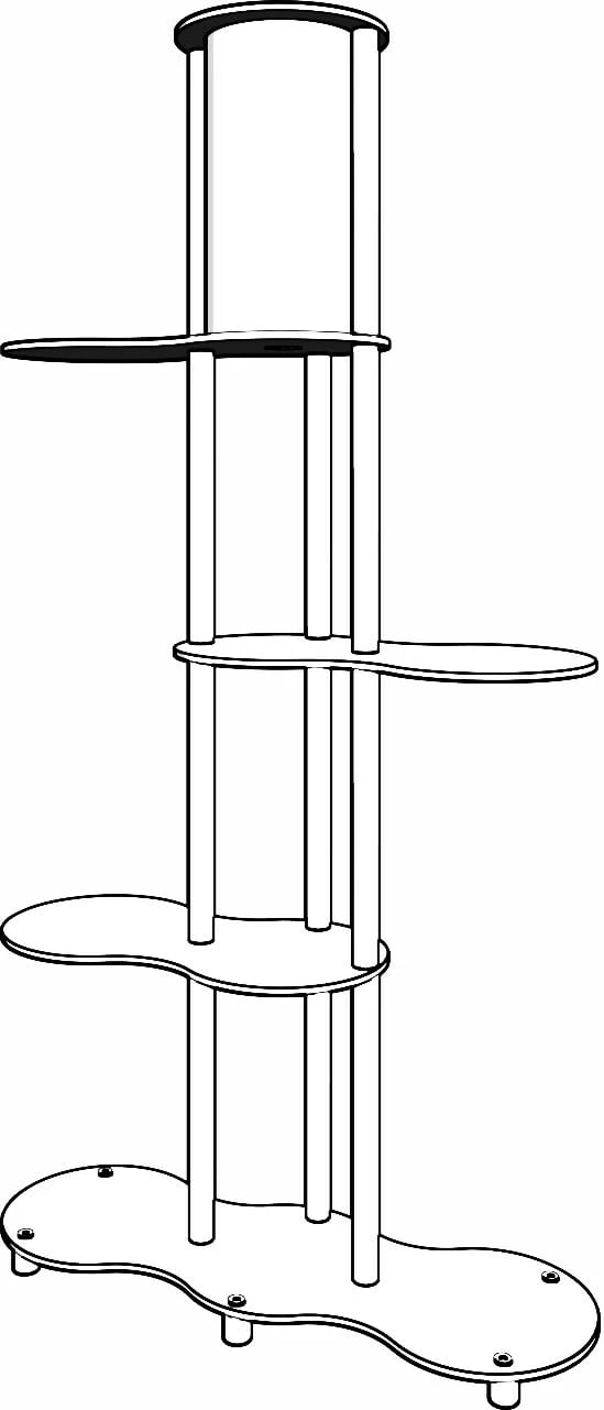 Llambë dyshemeje me rafte, ngjyrë arre, Opviq KS-11114, 150cm