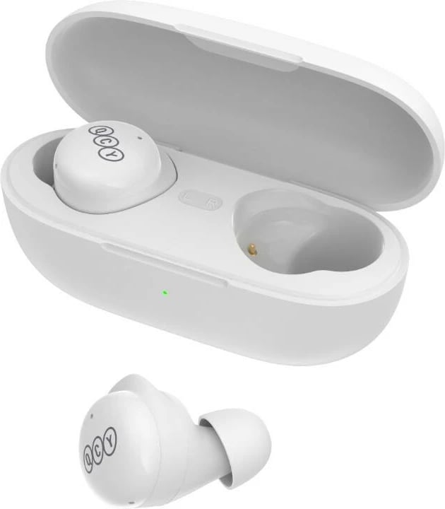 Kufje pa tela QCY T17, TWS, Bluetooth 5.1, të bardha