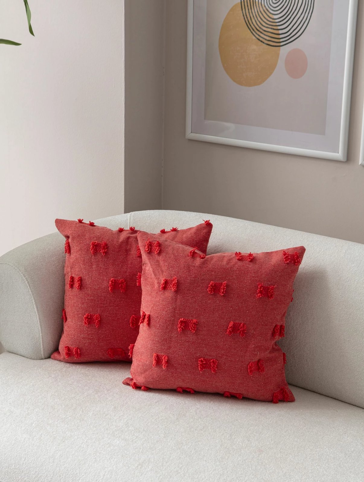 Set mbulesash për jastëkë (2 copë), Evila Originals, Tuffet, e kuqe v3
