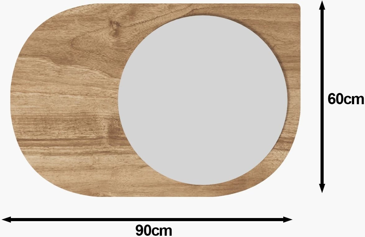 Pasqyrë dekorative, ngjyrë arre, Skye Decor, Pubble