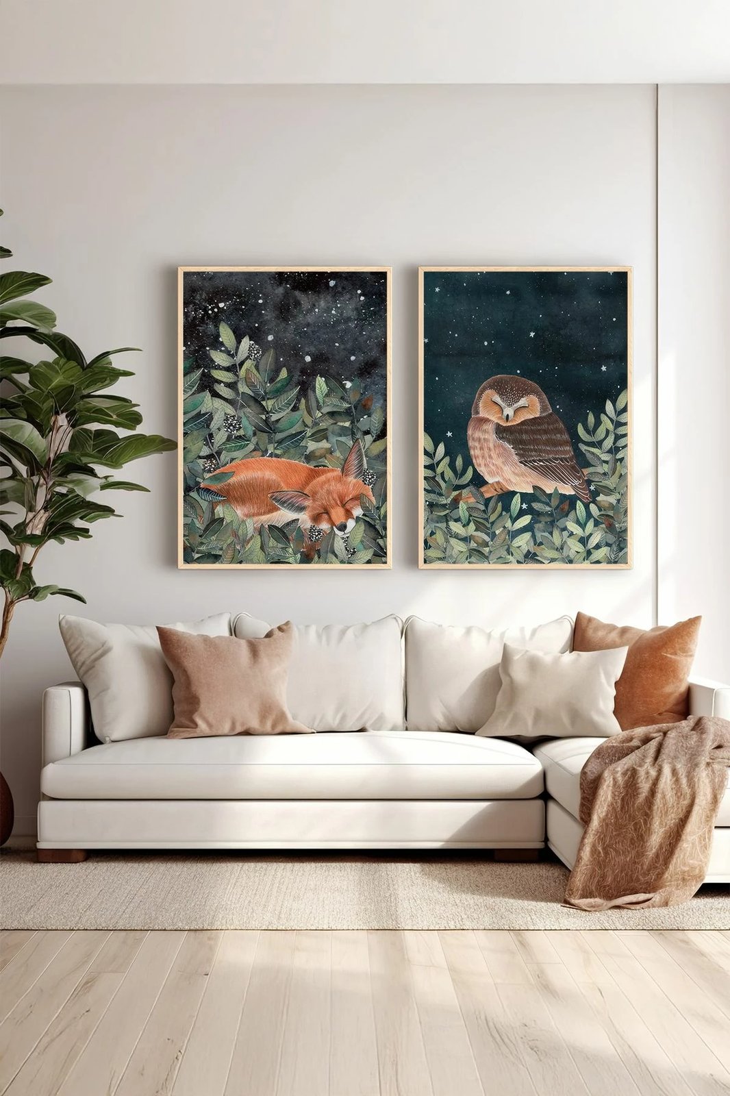 Pikturë dekorative me kornizë (2 copë), Wallity, Ersy2Lımodel33-Ahsap