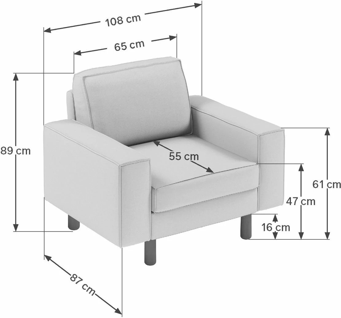 Karrige një vendëshe Atelier del Sofa, ngjyrë beach dhe walnut, Sparrow 1