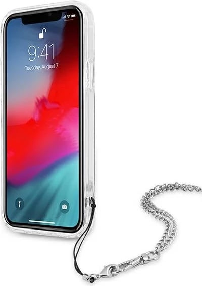 Mbështjellës Guess Peony Chain për iPhone 12 Pro Max 6.7", argjendtë Mbështjellës Guess Peony Chain për iPhone 12 Pro Max 6.7", argjendtë