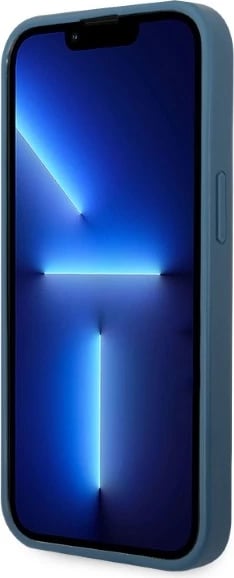 Mbështjellës Guess GUHCP13SP4TPB për iPhone 13 mini 5.4", kaltër, me xhep kartelash