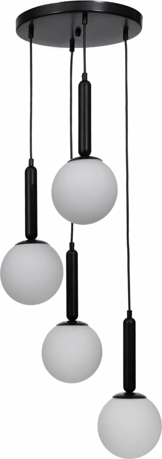 Llambadar Opviq, 9057-4, metal e xham, e bardhë dhe e zezë