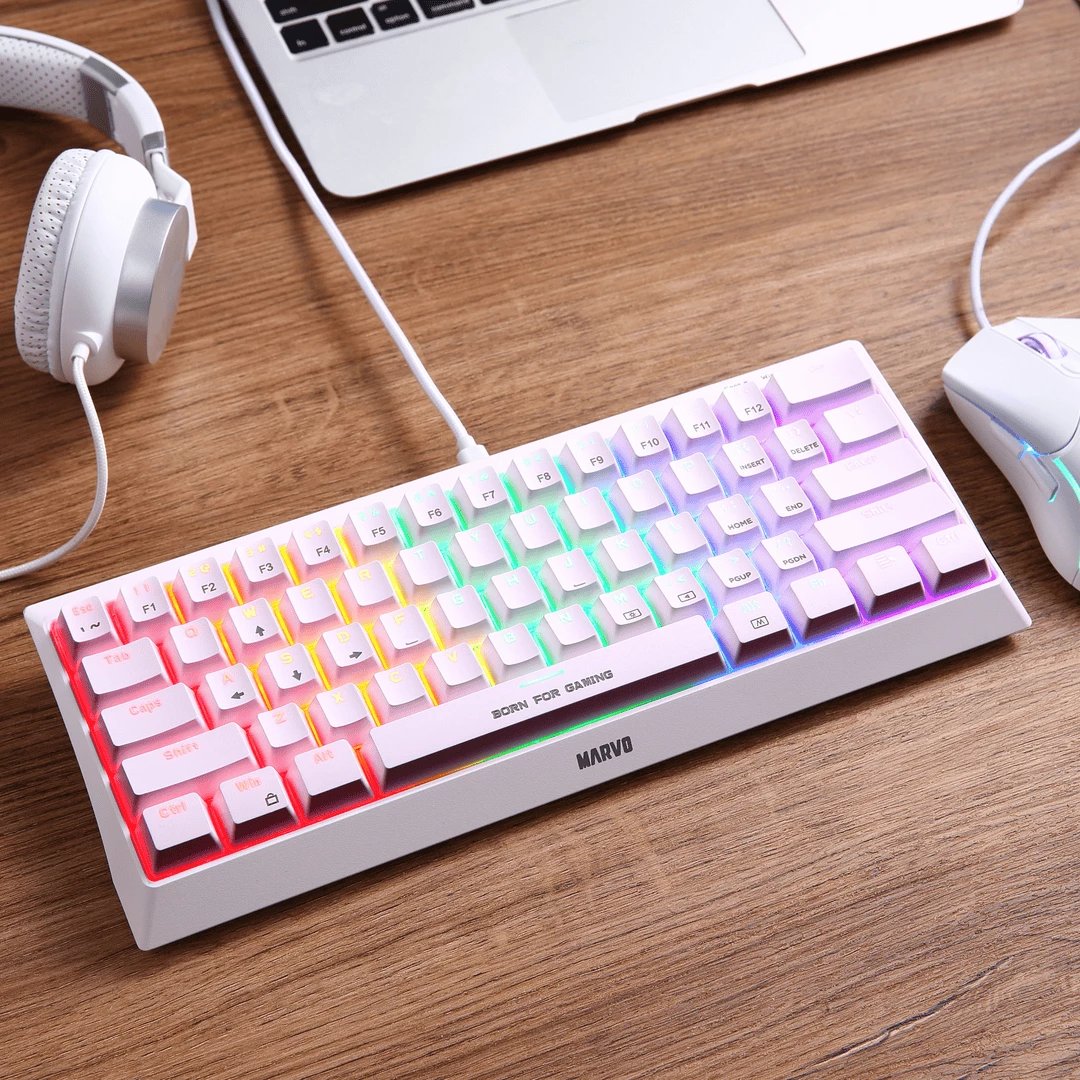 Tastierë MARVO KG962G WH EN-R