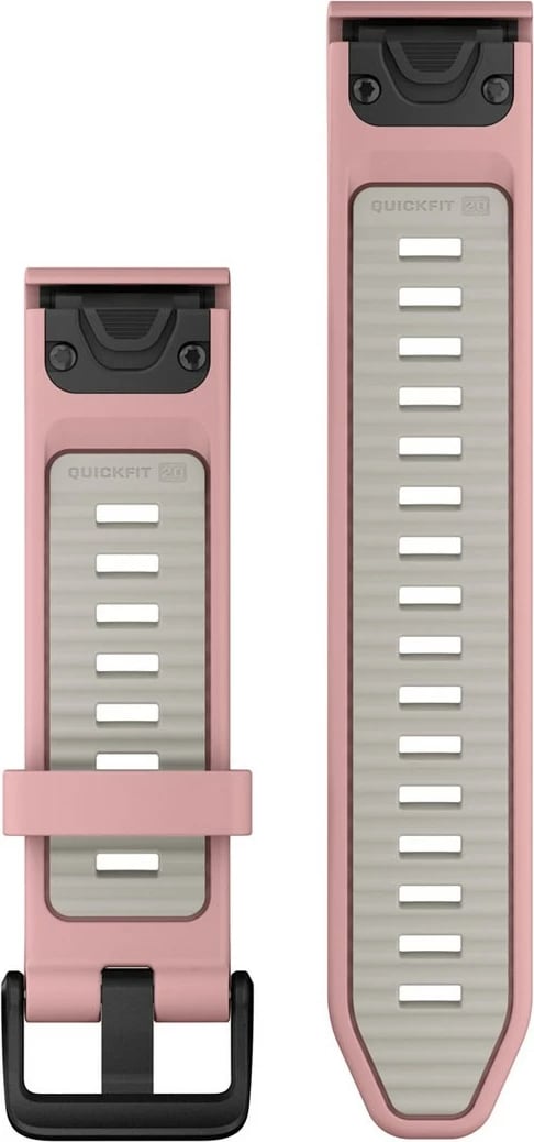Rrip silikoni Garmin Quickfit për Smartwatch, 20mm, gri/rozë