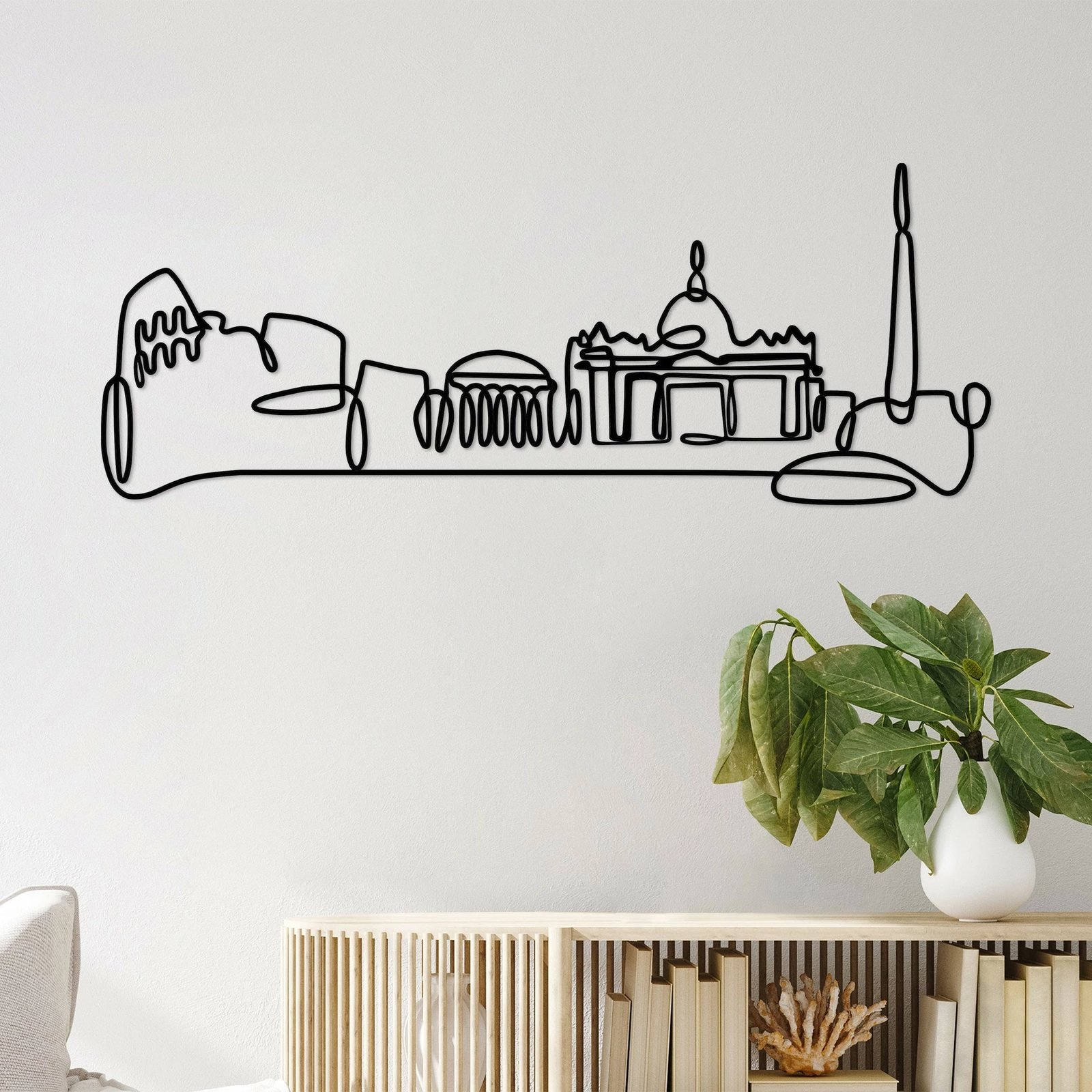 Aksesor dekorativ metalik për mur, Wallity, City