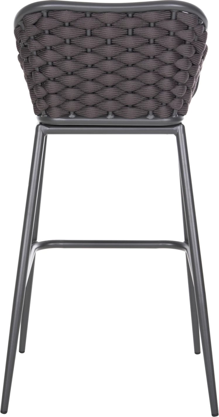 Karrige për bar, kornizë alumini, ngjyrë gri e errët, litar kafe, 50x50x103cm, FH5862.01