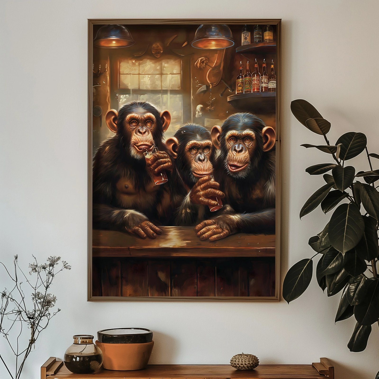 Pikturë dekorative me kornizë MDF, Wallity, shumëngjyrëshe, HUM096, 50x70x3.5cm