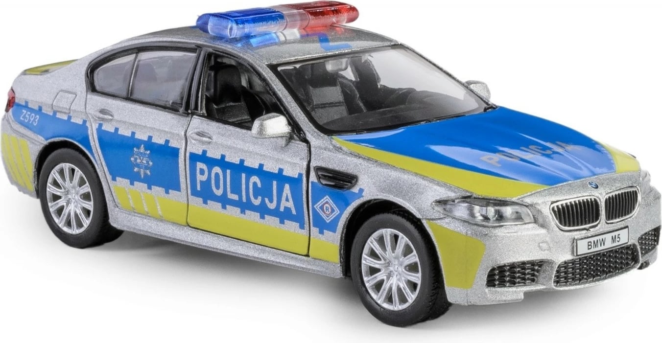 Makine lodër policie Daffi BMW M5, 1:43, metal/plastik, argjendtë