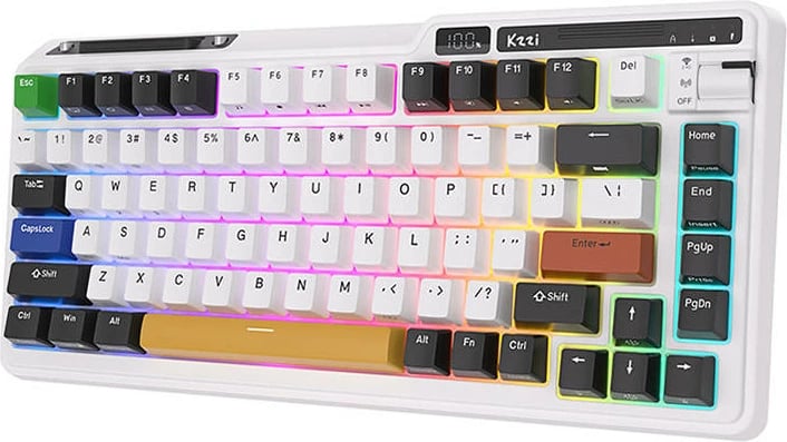 Tastierë mekanike wireless Royal Kludge KZZI K75 pro RGB, Eternity Switch, bardhë e zezë