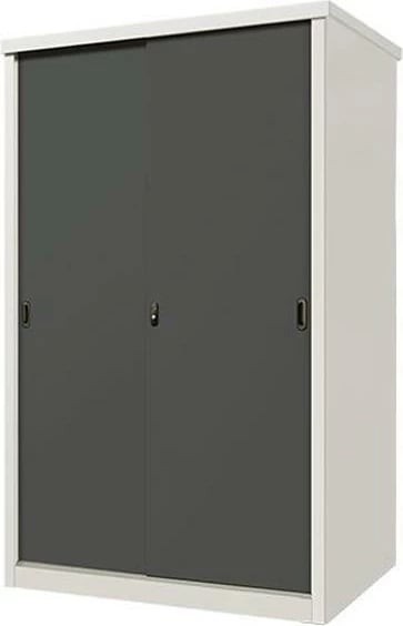 Dollap metalik Nextdeco me dyer të dyfishta, i bardhë dhe gri