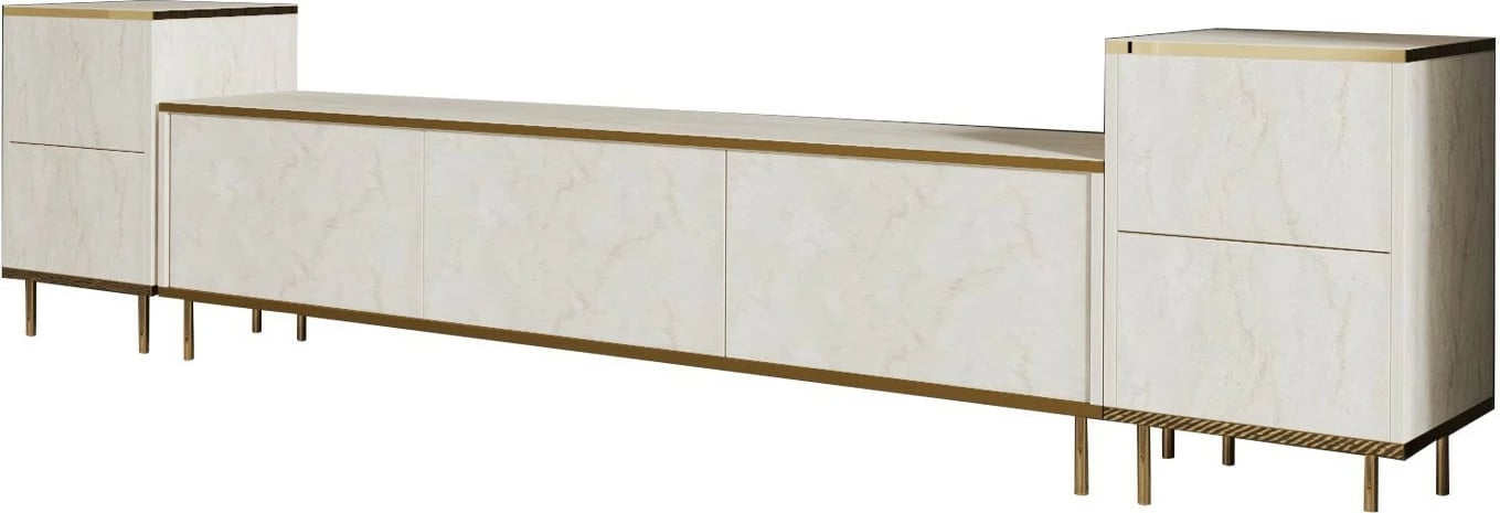 Komodë TV Hanah Home, ngjyrë travertin dhe ari, Imaj