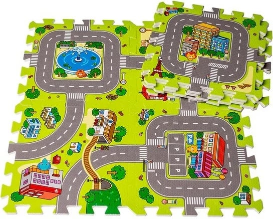 Tapet loje prej shkumë ASKATO 112954, City, shumëngjyrësh, 9 pjesë puzzle