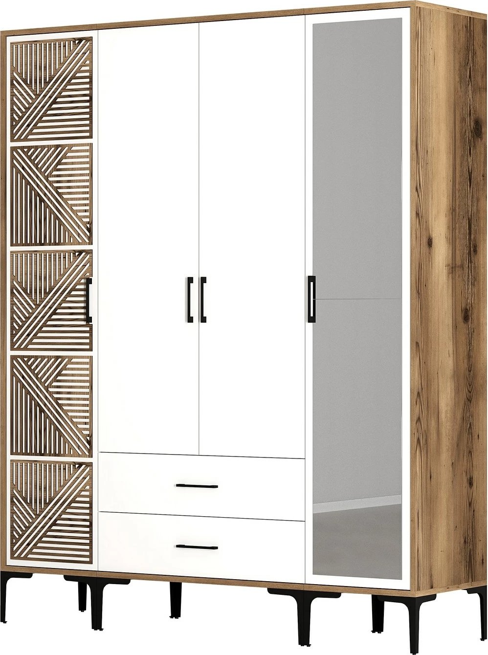 Dollap Skye Decor, ngjyrë arre dhe e bardhë, Kumsal PTR