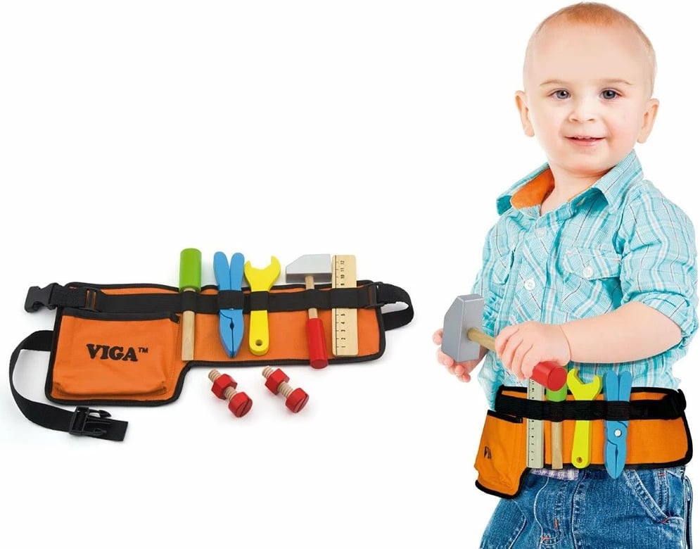 Set veglash druri, Viga, me rrip i rregullueshëm, për fëmijë 3+, multingjyrësh, set