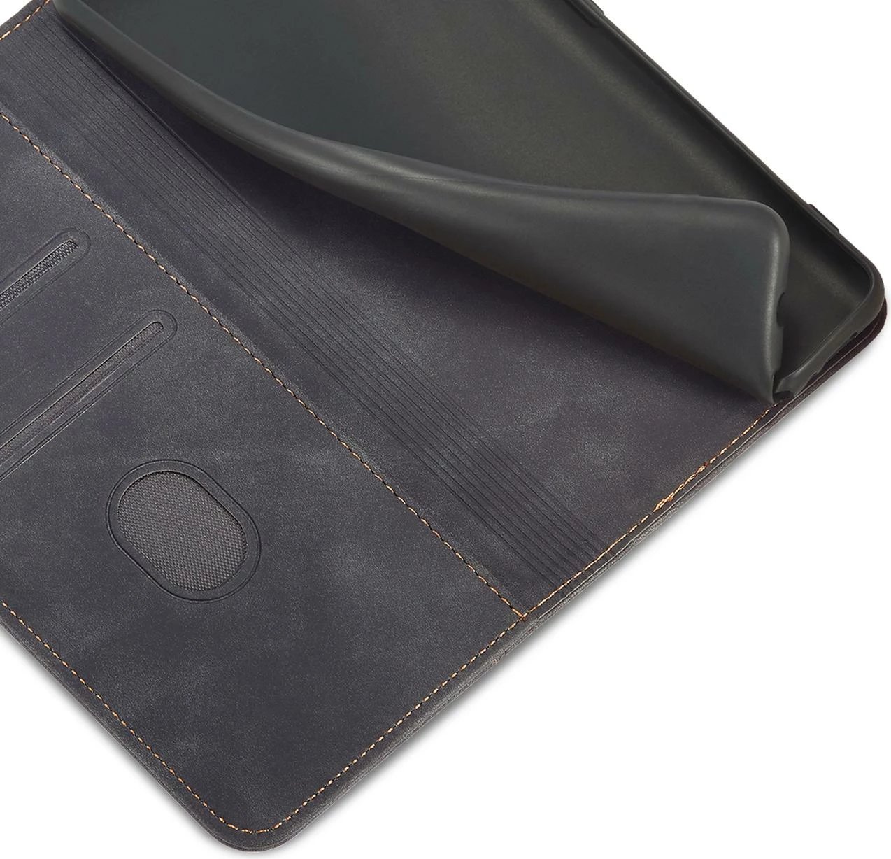 Mbështjellës Hurtel Magnet Fancy Case për Samsung Galaxy S22+, me portofol dhe qëndrim, e zezë
