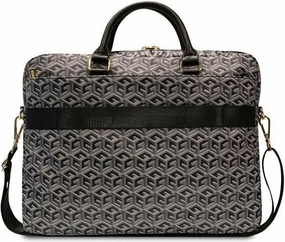 Çantë laptopi Guess GCube Stripes GUCB15HGCFSEK GUE002880 16" rrip shpatullash i heqshëm shumë ndarje e zezë
