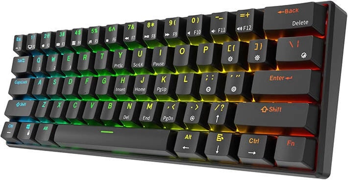 Tastierë mekanike Royal Kludge RK61, RGB, Red Switch, e zezë