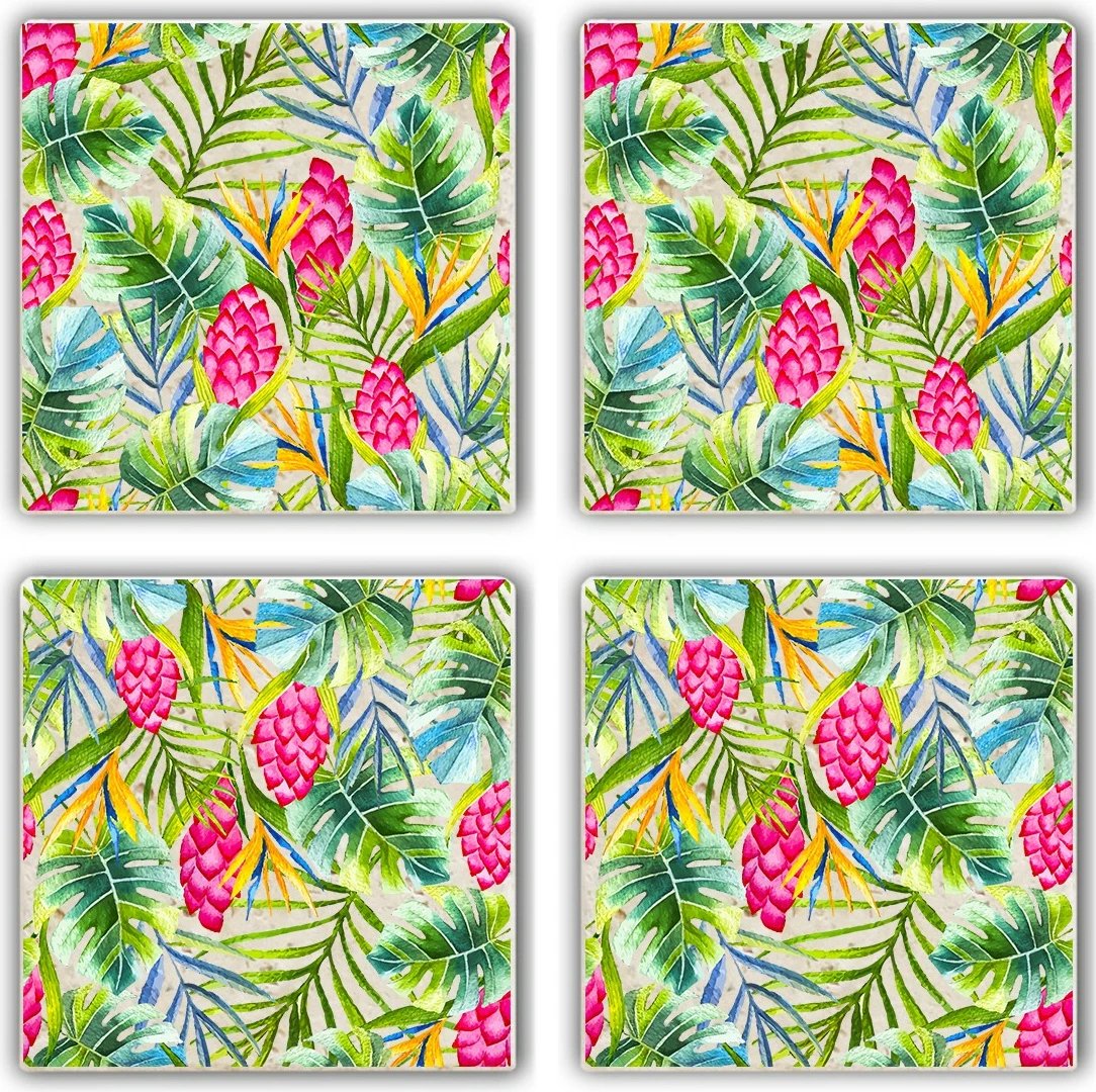 Nën gota prej guri natyral, shumëngjyrëshe, set prej 4 copash, Hermia, TBA3069984