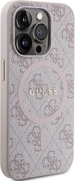 Mbështjellës Guess 4G Collection Leather Metal Logo MagSafe për iPhone 14 Pro Max, Rozë Mbështjellës Guess 4G Collection Leather Metal Logo MagSafe për iPhone 14 Pro Max, Rozë