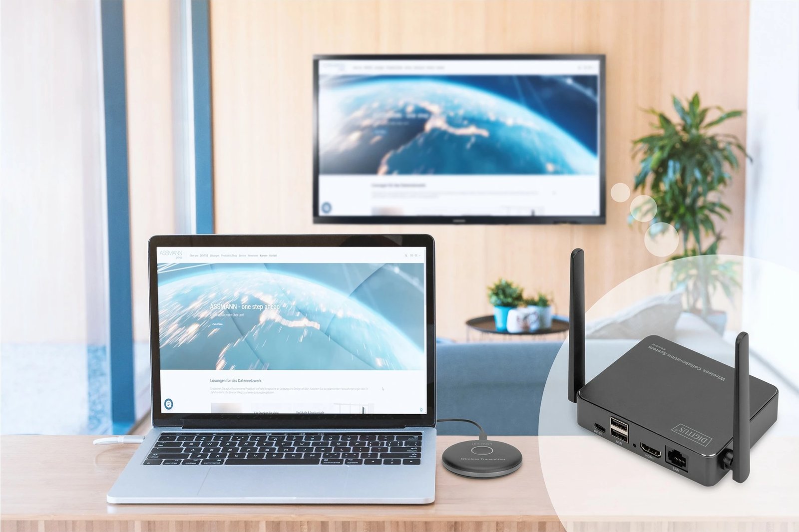 Transmetues HDMI pa tela Digitus DS-55317, 1920x1080, 50m, Wi-Fi, zi/gri