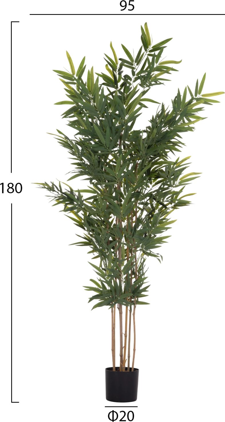 Bimë dekorative sintetike në vazo, bambu, FH4736, 20x95x180cm