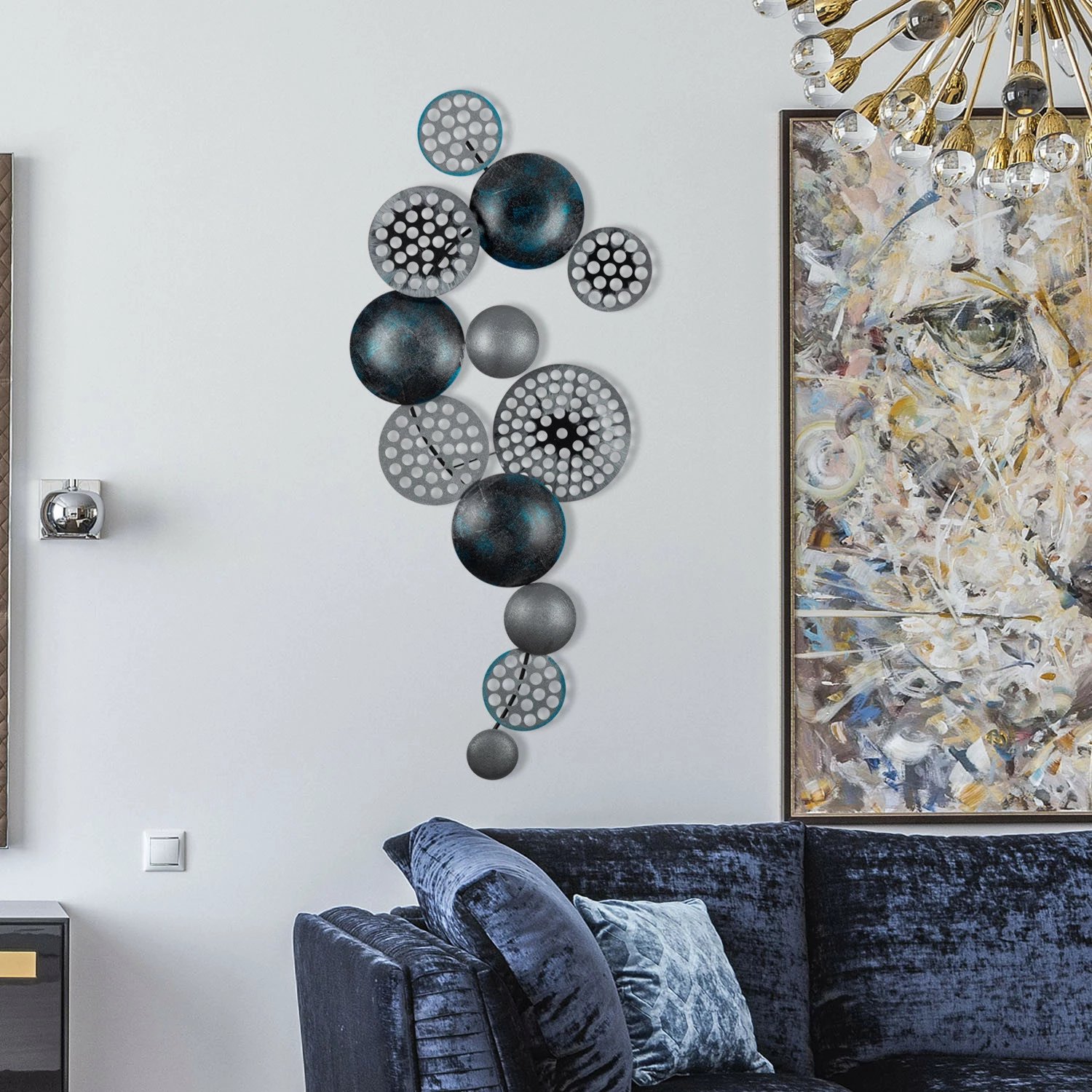 Aksesor dekorativ metalik për mur, Wallity Bronte, CH103-4