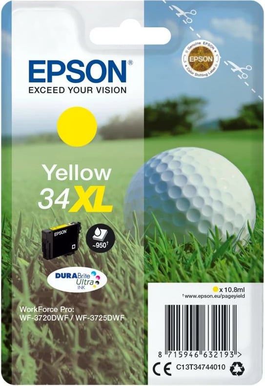 Patron boje Epson 34XL (C13T34744010) DURABrite Ultra XL kapacitet, e verdhë