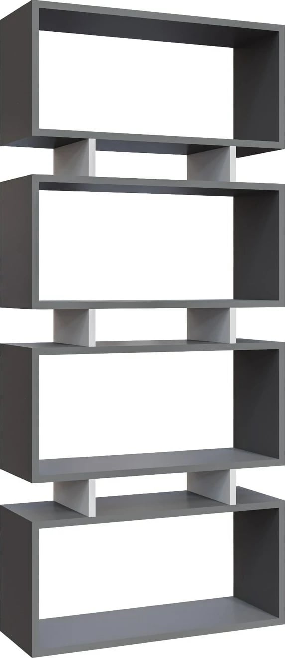 Raft librash Skye Decor, Langdon, antracit, bardhë