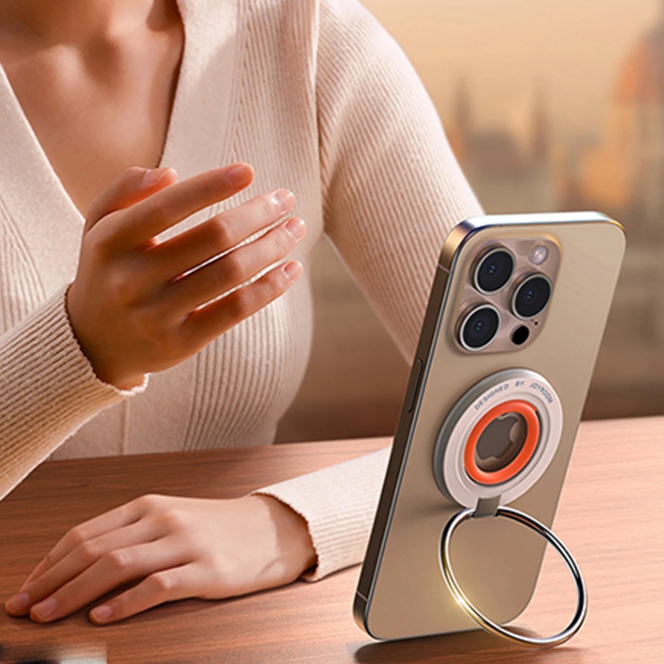 Mbajtës magnetik telefoni Joyroom JR-ZS383 me MagSafe, portokalli