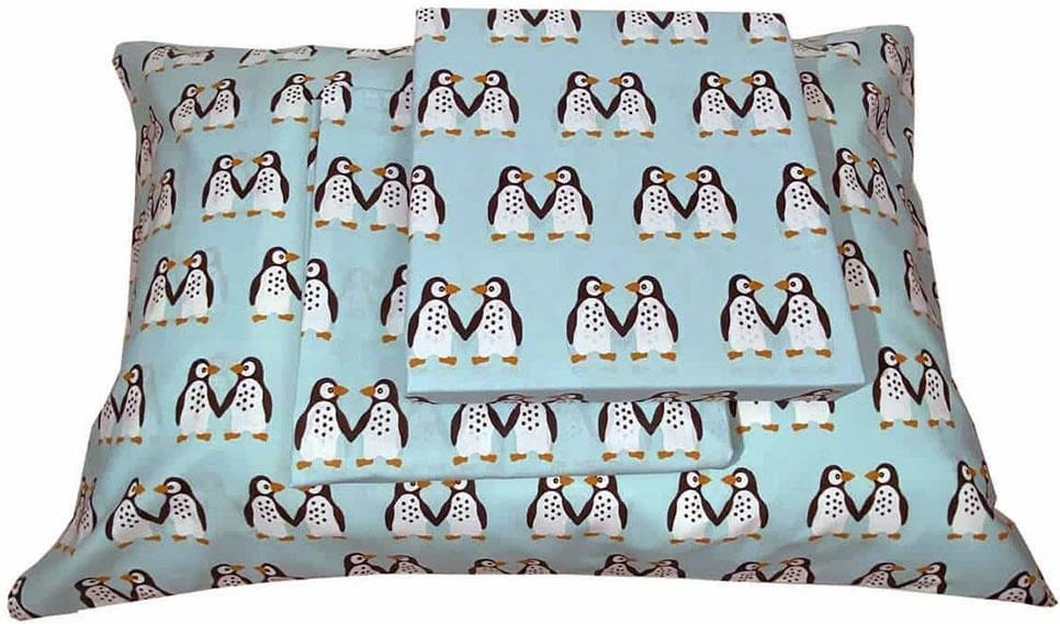 Set çarçafësh për fëmijë ASTRON-HOME ITALY, pambuk 100%, 175x260cm, me pinguina