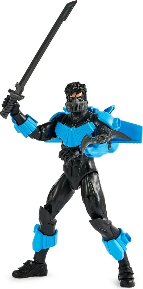 Figurë lodër aksioni Spin Master DC Comics Batman Adventures Nightwing, 30 cm, 15 aksesorë, 17 pika artikulimi, Blu