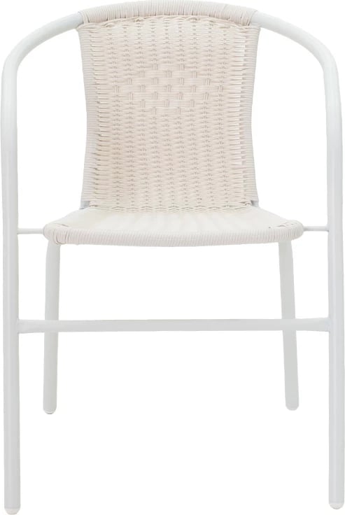 Karrige për kopsht Obbi metal-pe, ngjyrë e bardhë, 54x56x73cm