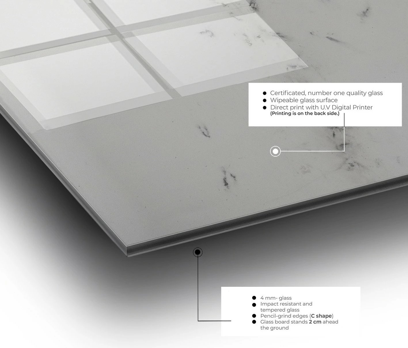 Pikturë dekorative prej xhami të temperuar, Wallity, 1875, 50x70cm
