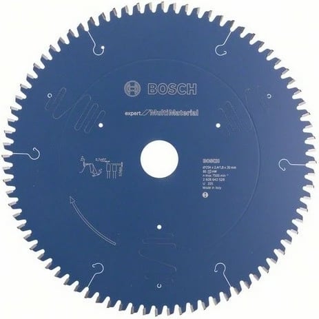 Disk rrethor Bosch 2608642528, 254mm, 80 dhëmbë, TCG, për shumë materiale, blu