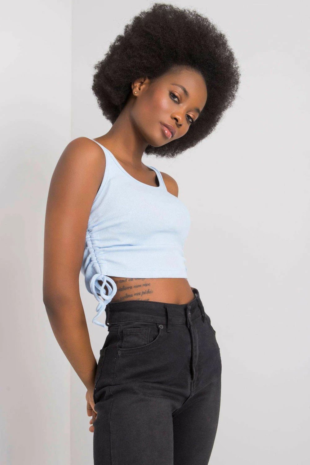 Crop top për femra Rue Paris 215389, blu