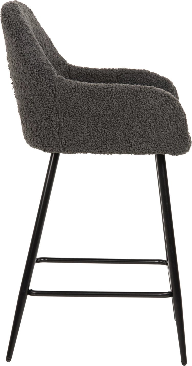 Karrige për bar mesatare STRIKE FH8592.01, ngjyrë gri, këmbë metalike të zeza, 50x50x94,5H cm., set prej 2 copë